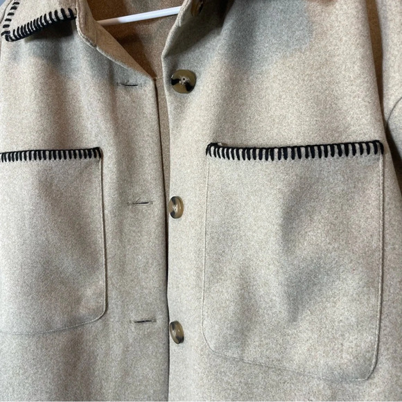 Ashley Outerwear oversized whipstitch blanket jacket women’s size small - Picture 5 of 10